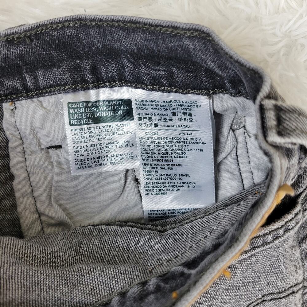 Levis 501 Original‎ High Rise Grey Denim Cut Off Shorts Size W25 Button Fly - Picture 8 of 8